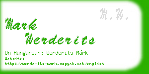 mark werderits business card